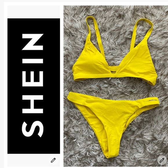 SHEIN Swim Shein Yellow Bikini Poshmark